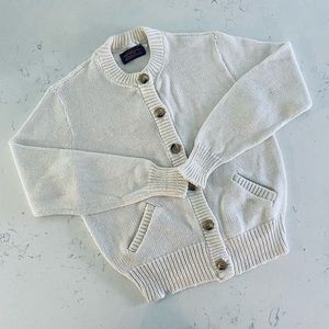 Vintage Eddie Bauer Cream Knit Cardigan with Pockets